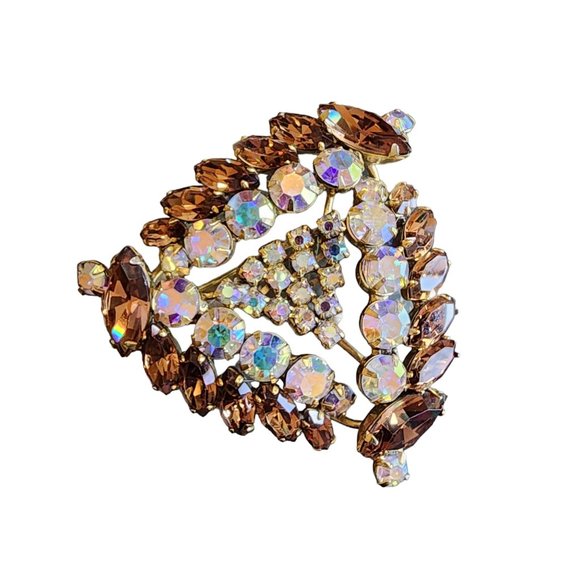 Vintage Rare Signed Keyes Of Canada Super Sparkly Rhinestone Brooch Set (A1865) - Picture 3 of 8